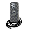 Karl Lagerfeld для iPhone 15 Pro чехол Crossbody PC/TPU NFT Karl & Choup Head Hard Black (MagSafe) + Cord