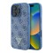 Guess для iPhone 16 Pro Max чехол PU кожа 4G Triangle Diamond logo Blue