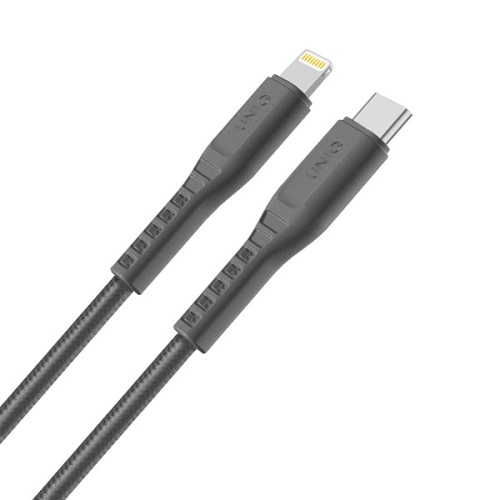 Кабель Uniq Flex strain relief MFi Lightning/USB-C (1.2 м), серый