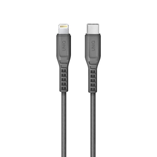 Кабель Uniq Flex strain relief MFi Lightning/USB-C (1.2 м), серый