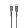 Кабель Uniq Flex strain relief MFi Lightning/USB-C (1.2 м), серый