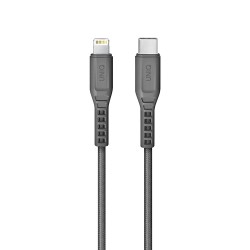 Кабель Uniq Flex strain relief MFi Lightning/USB-C (1.2 м), серый