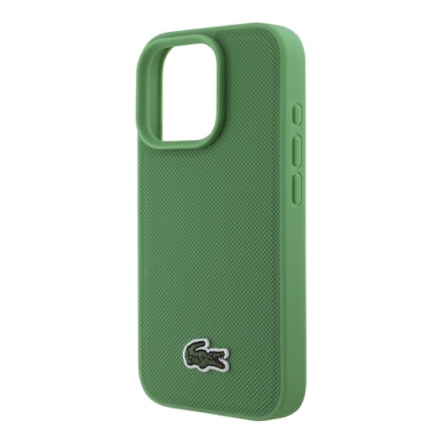 Lacoste для iPhone 16 Pro чехол PC/TPU&PVC iconic Woven logo Green (MagSafe)