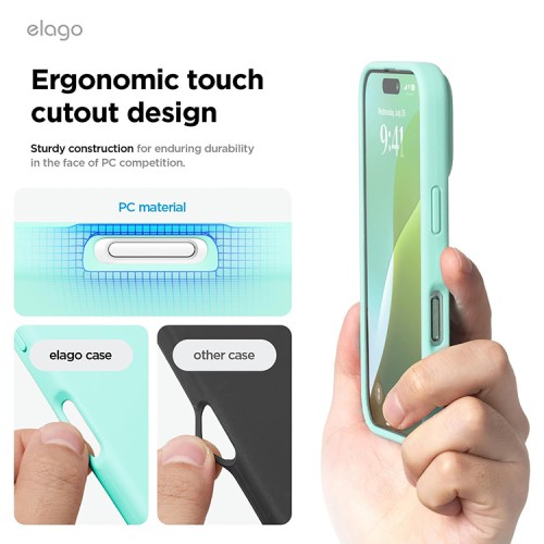 Elago для iPhone 16 Pro Max чехол Soft silicone (Liquid) Aqua Sky