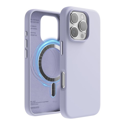 Elago для iPhone 16 Pro чехол Soft silicone (Liquid) Purple (MagSafe)