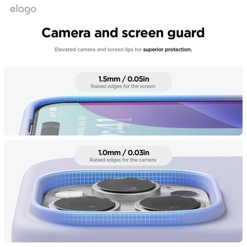 Elago для iPhone 16 Pro чехол Soft silicone (Liquid) Purple (MagSafe)
