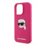 Karl Lagerfeld для iPhone 16 Pro чехол Liquid Silicone NFT Karl Head Hard Fuchsia (MagSafe)