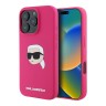 Karl Lagerfeld для iPhone 16 Pro чехол Liquid Silicone NFT Karl Head Hard Fuchsia (MagSafe)
