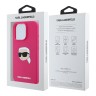 Karl Lagerfeld для iPhone 16 Pro чехол Liquid Silicone NFT Karl Head Hard Fuchsia (MagSafe)