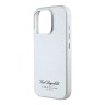 Karl Lagerfeld для iPhone 16 Pro Max чехол PU Full Wrapped Grained leather & Metal Camera Hard Grey