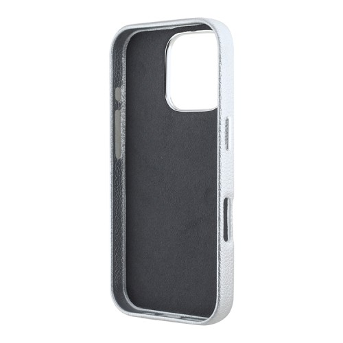 Karl Lagerfeld для iPhone 16 Pro Max чехол PU Full Wrapped Grained leather & Metal Camera Hard Grey