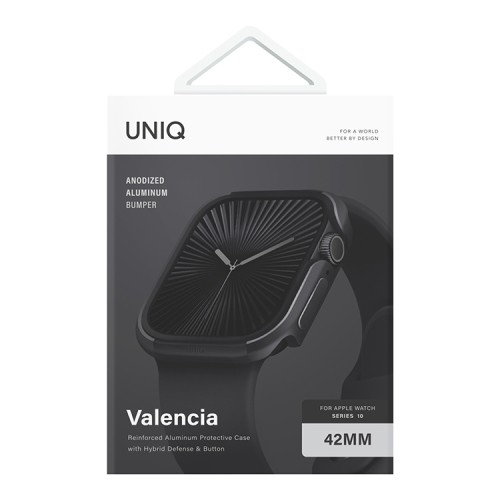Uniq для Apple Watch 42 mm чехол Valencia aluminium Black