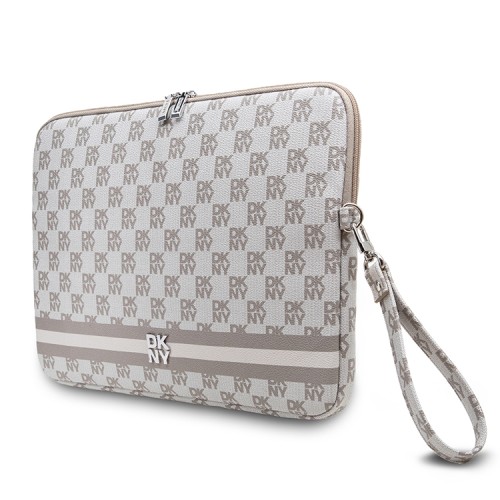 DKNY для ноутбуков 16" чехол Sleeve PU Checkered Printed stripes with Zipper Beige