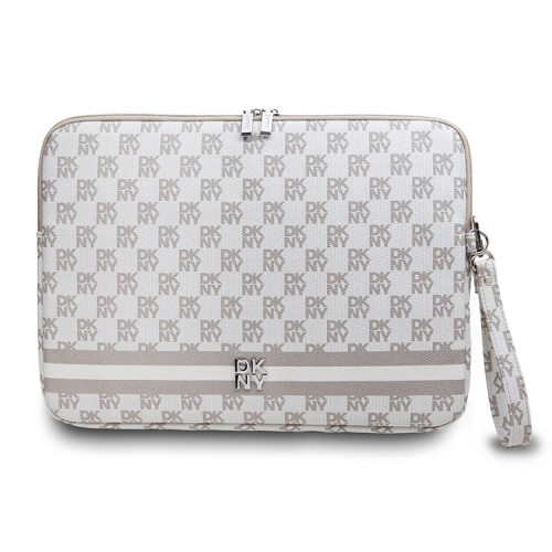 DKNY для ноутбуков 16" чехол Sleeve PU Checkered Printed stripes with Zipper Beige