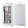 Guess для iPhone 16 Pro Max чехол PC/TPU Peony glitter + Nylon Hand cord Hard Iridescent Black