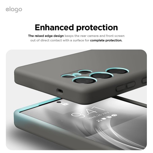 Elago для Galaxy S25 Ultra чехол Soft silicone (Liquid) Medium Grey
