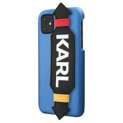 Чехол Karl Lagerfeld PU Leather Strap Karl Logo Hard для iPhone 11, с ремешком, Blue