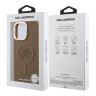 Karl Lagerfeld для iPhone 15 Pro Max чехол PU-кожа Initials & Metal logo Hard Brown (MagSafe)