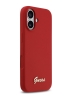 Guess для iPhone 17 чехол Liquid silicone Gold metal logo Hard Magenta (MagSafe)