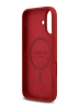 Guess для iPhone 17 чехол Liquid silicone Gold metal logo Hard Magenta (MagSafe)