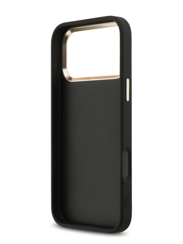 Guess для iPhone 17 Pro Max чехол PU 4G Big metal logo Gold camera Hard Black