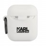 Чехол Karl Lagerfeld Choupette Silicone с кольцом для Airpods 1/2, белый