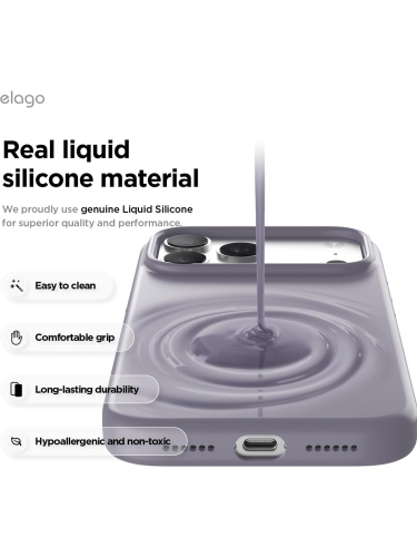 Elago для iPhone 17 Pro Max чехол Magnetic Silicone Deep Lavender (MagSafe)