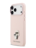 Karl Lagerfeld для iPhone 17 Pro Max чехол Liquid silicone NFT Karl & Choupette Metal pin & Camera Hard Pink