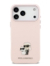 Karl Lagerfeld для iPhone 17 Pro Max чехол Liquid silicone NFT Karl & Choupette Metal pin & Camera Hard Pink