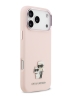 Karl Lagerfeld для iPhone 17 Pro Max чехол Liquid silicone NFT Karl & Choupette Metal pin & Camera Hard Pink