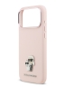 Karl Lagerfeld для iPhone 17 Pro Max чехол Liquid silicone NFT Karl & Choupette Metal pin & Camera Hard Pink