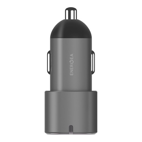 Автомобильное зарядное EnergEA Alu Drive D60 2*USB-C PD/PPS 66W, Aluminium Gunmetal