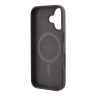 Guess для iPhone 16 чехол PU 4G Stripes Hard Brown (MagSafe)