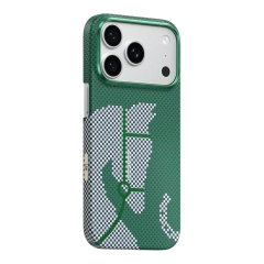 BlueO чехол для iPhone 17 Pro Max/18 Pro Max, Steed Woven Air Aramid (Kevlar) Green (MagSafe)