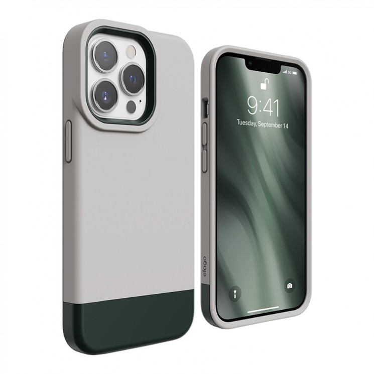 Чехол Elago GLIDE для iPhone 13 Pro Max, бежевый/зеленый