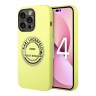 Чехол Karl Lagerfeld Liquid silicone Round RSG logo для iPhone 14 Pro, зеленый (салатовый)