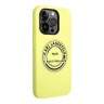 Чехол Karl Lagerfeld Liquid silicone Round RSG logo для iPhone 14 Pro, зеленый (салатовый)