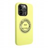 Чехол Lagerfeld Liquid silicone Round RSG logo для iPhone 14 Pro, зеленый