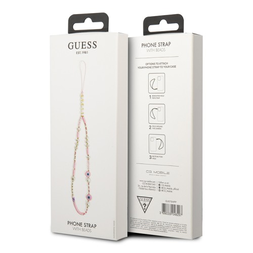 Шнурок на кисть Guess Beads Shell (25 см), розовый