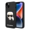 Чехол Lagerfeld Liquid silicone Karl's Head для iPhone 14 Plus, черный (MagSafe)