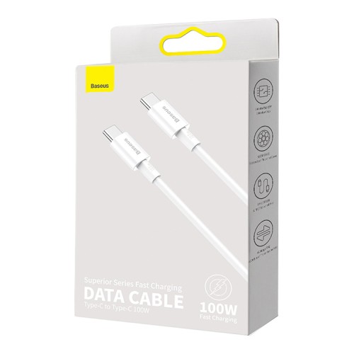 Кабель Baseus Superior Series Fast Charging Data Cable USB-C на USB-C 100W (1 метр), белый