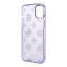 Чехол Guess Peony glitter Electroplated camera Hard для iPhone 14, фиолетовый