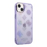 Чехол Guess Peony glitter Electroplated camera Hard для iPhone 14, фиолетовый