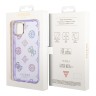 Чехол Guess Peony glitter Electroplated camera Hard для iPhone 14, фиолетовый