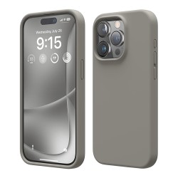 Elago для iPhone 15 Pro чехол Soft silicone (Liquid) Medium Gray
