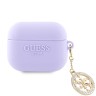 Guess для Airpods 3 чехол Liquid silicone 3D Logo with 4G Diamond charm Purple