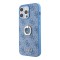 Guess для iPhone 15 Pro Max чехол PU 4G + Ring Hard Blue