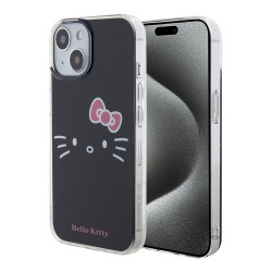 Hello Kitty для iPhone 15 чехол PC/TPU Kitty Face Hard Black