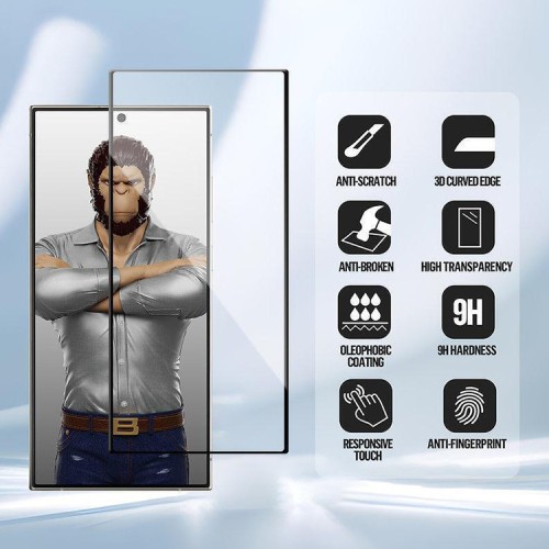 BlueO стекло для Galaxy S24 Ultra, 3D Curved Full AB Glue (полноклеевое) Black