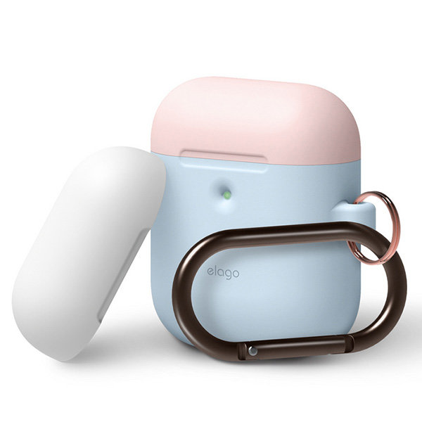 Чехол Elago Hang DUO для AirPods 2 (wireless), голубой с крышками Pink и White